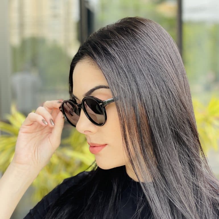 safine com br oculos de sol feminino redondo preto luana 3