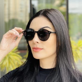 safine com br oculos de sol feminino redondo preto luana 4