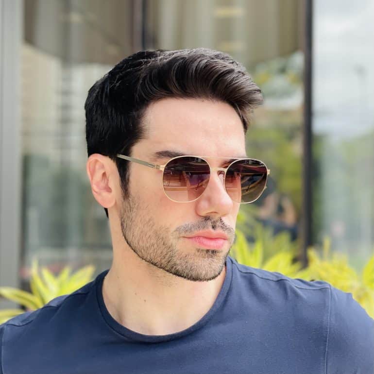 safine com br oculos de sol masculino aviador dourado renan 1