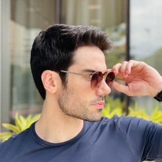 safine com br oculos de sol masculino aviador dourado renan 3