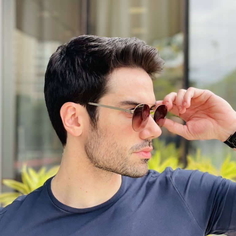 safine com br oculos de sol masculino aviador dourado renan 3