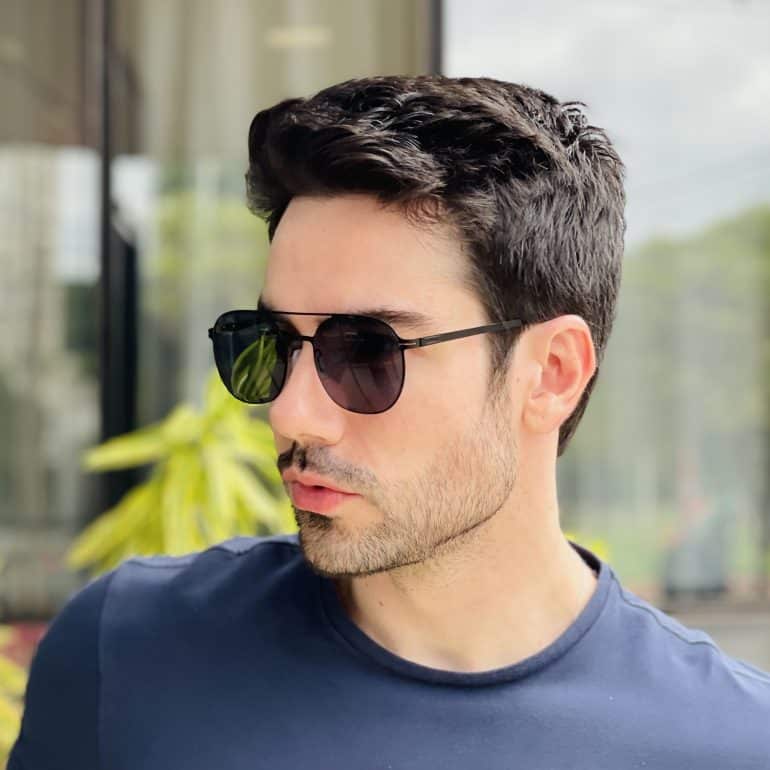 safine com br oculos de sol masculino aviador preto renan 2