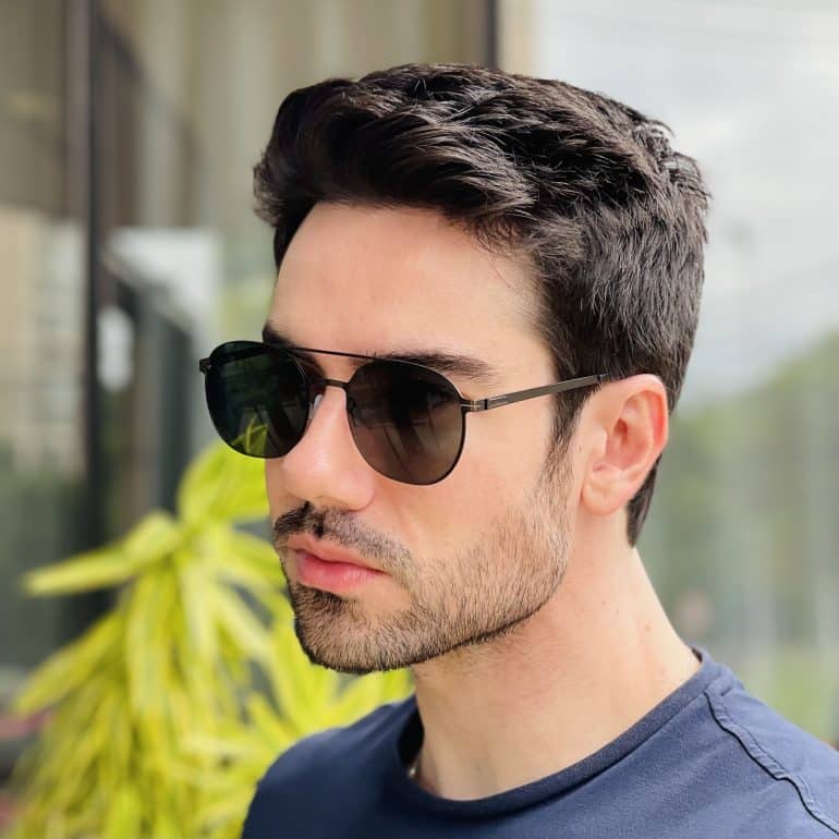 safine com br oculos de sol masculino aviador verde renan 2