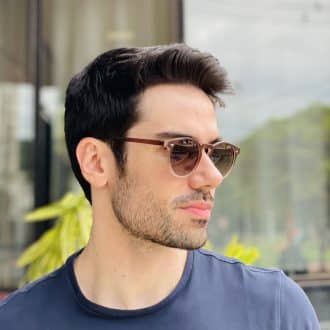 safine com br oculos de sol masculino redondo marrom degrade leonardo 1