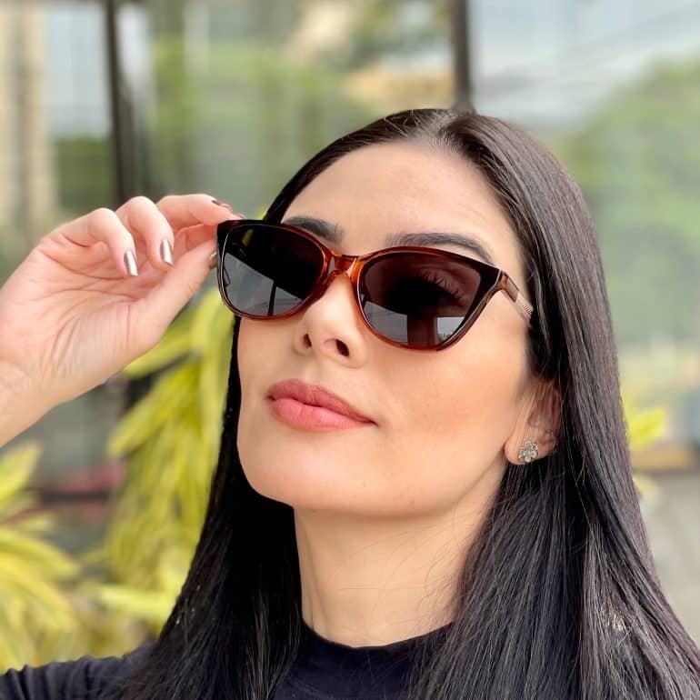 safine com br oculos feminino 2 em 1 clip on gatinho marrom naiara 1