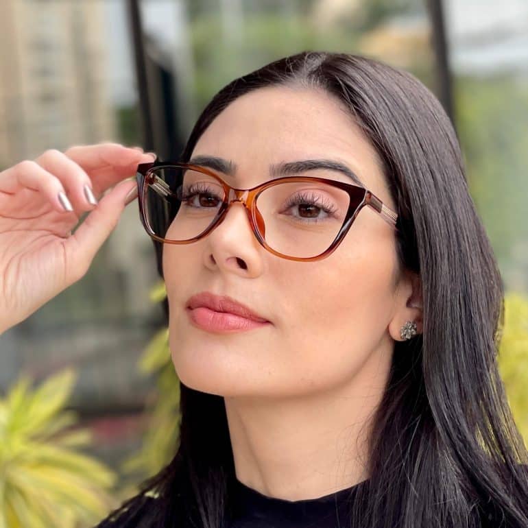 safine com br oculos feminino 2 em 1 clip on gatinho marrom naiara 6
