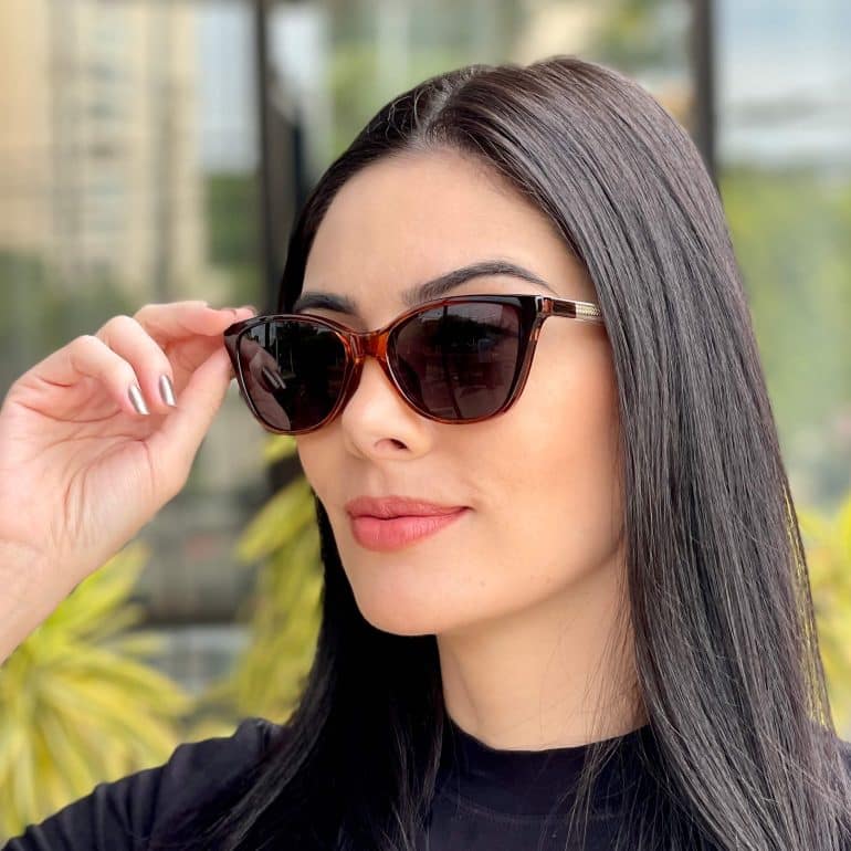safine com br oculos feminino 2 em 1 clip on gatinho marrom naiara