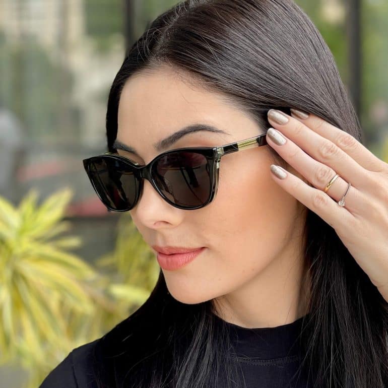 safine com br oculos feminino 2 em 1 clip on gatinho preto e verde naiara 2