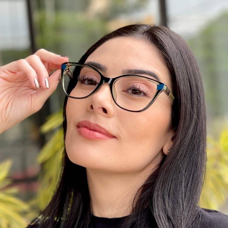 safine com br oculos feminino 2 em 1 clip on gatinho preto e verde naiara 5