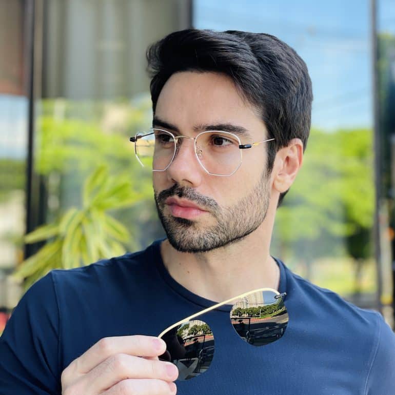 safine com br oculos 2 em 1 clip on masculino hexagonal branco 2