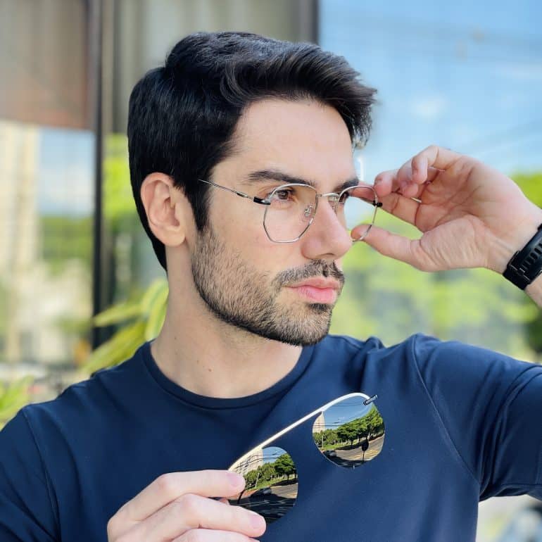 safine com br oculos 2 em 1 clip on masculino hexagonal prata 1
