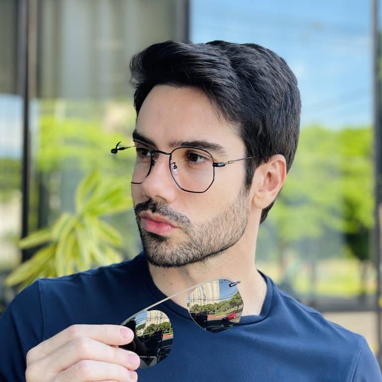 safine com br oculos 2 em 1 clip on masculino hexagonal preto 2