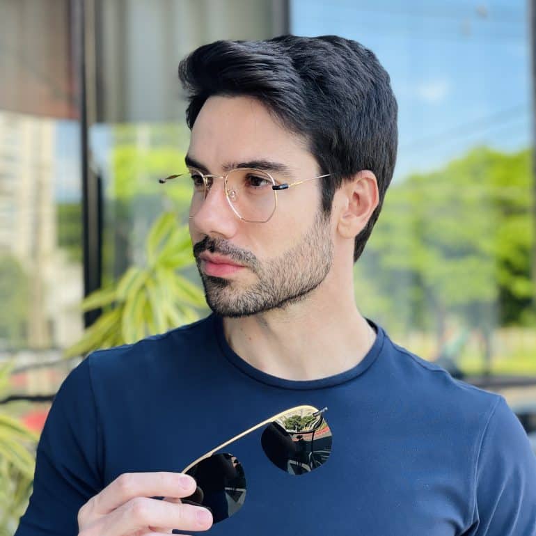safine com br oculos 2 em 1 clip on masculino hexagonal verde 2
