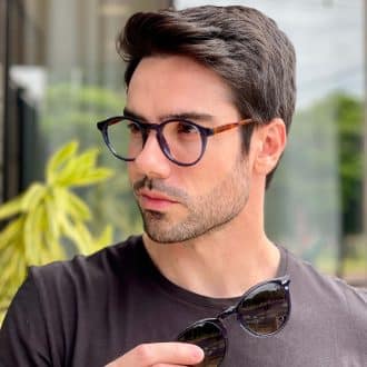 safine com br oculos 2 em 1 clip on masculino redondo azul samuel 7