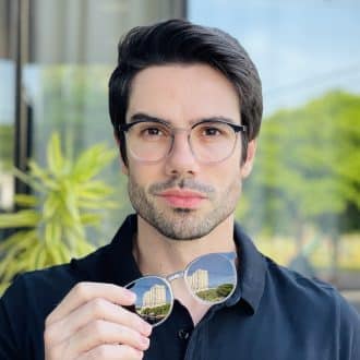 safine com br oculos 2 em 1 clip on masculino redondo azul transparente joao