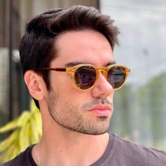 safine com br oculos 2 em 1 clip on masculino redondo champanhe samuel 1