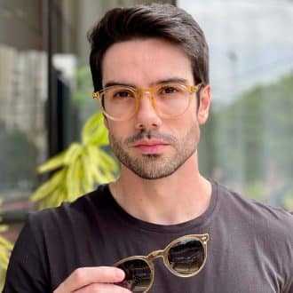 safine com br oculos 2 em 1 clip on masculino redondo champanhe samuel 4