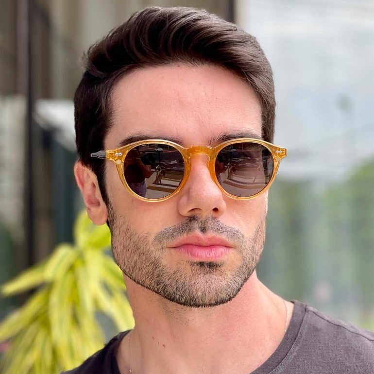 safine com br oculos 2 em 1 clip on masculino redondo champanhe samuel