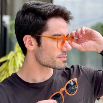 safine com br oculos 2 em 1 clip on masculino redondo laranja samuel 7