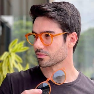 safine com br oculos 2 em 1 clip on masculino redondo laranja samuel 8