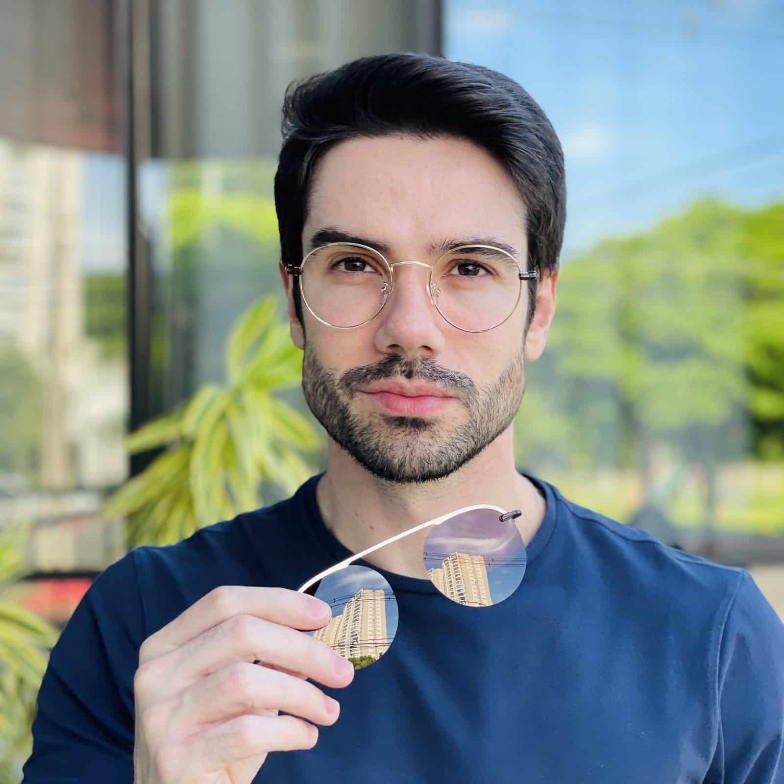 safine com br oculos 2 em 1 clip on masculino redondo marrom davi