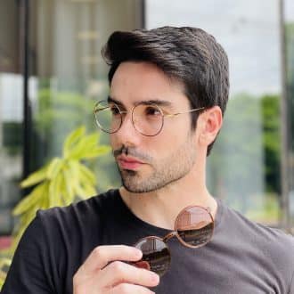 safine com br oculos 2 em 1 clip on masculino redondo marrom douglas 1