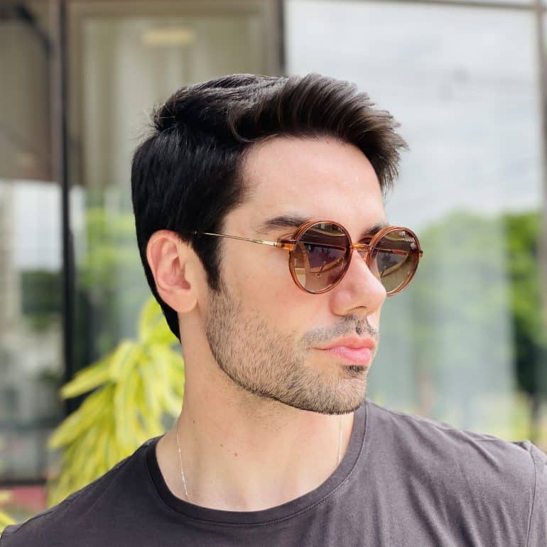 safine com br oculos 2 em 1 clip on masculino redondo marrom douglas 7