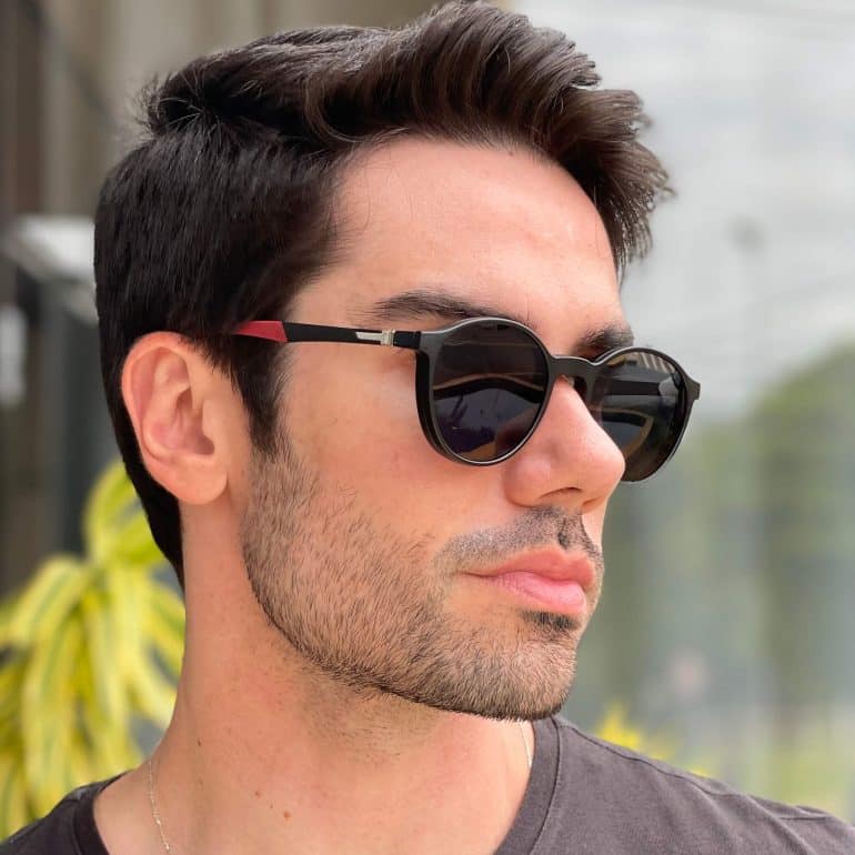 safine com br oculos 2 em 1 clip on masculino redondo preto e vermelho murilo 1