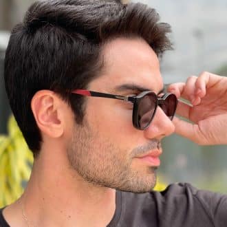 safine com br oculos 2 em 1 clip on masculino redondo preto e vermelho murilo 2