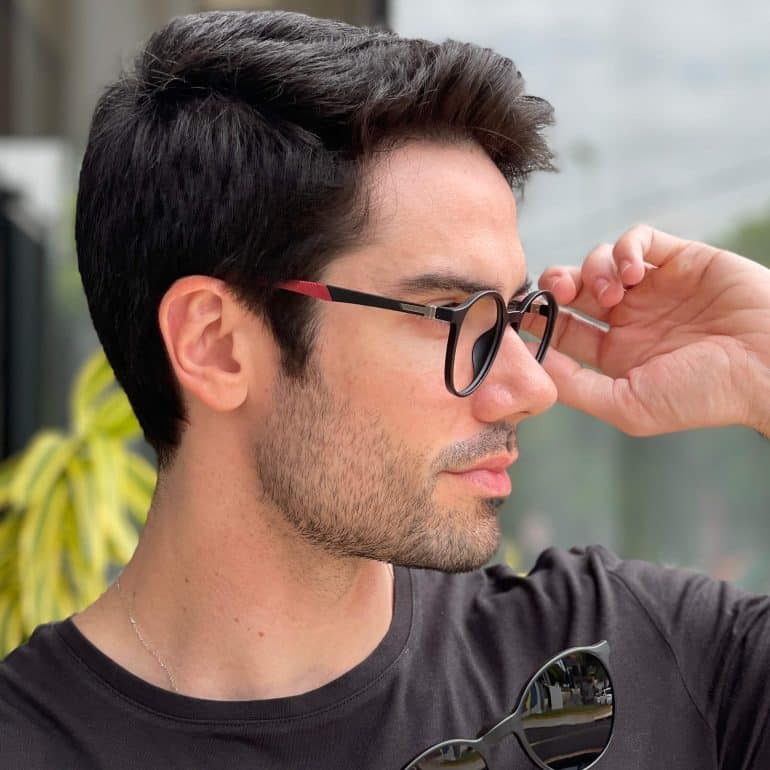 safine com br oculos 2 em 1 clip on masculino redondo preto e vermelho murilo 6