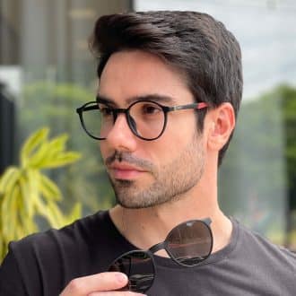 safine com br oculos 2 em 1 clip on masculino redondo preto e vermelho murilo 7