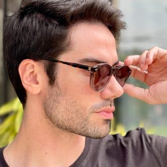 safine com br oculos 2 em 1 clip on masculino redondo tartaruga e cinza samuel 2