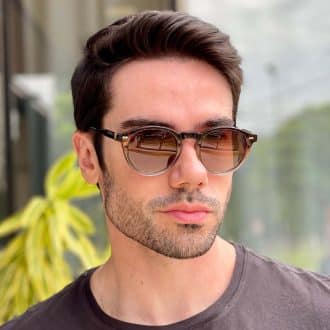 safine com br oculos 2 em 1 clip on masculino redondo tartaruga e cinza samuel