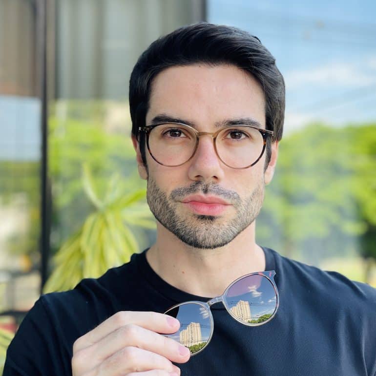 safine com br oculos 2 em 1 clip on masculino redondo tartaruga e verde otto