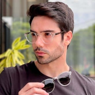safine com br oculos 2 em 1 clip on masculino redondo transparente samuel 8