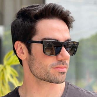 safine com br oculos 2 em 1 clip on masculino retangular preto e azul felippe 1