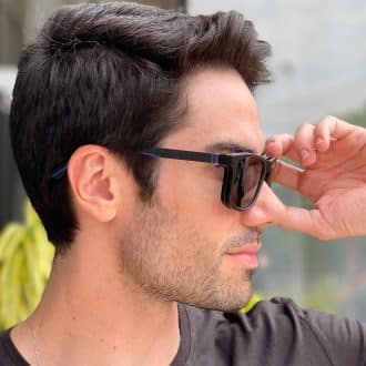 safine com br oculos 2 em 1 clip on masculino retangular preto e azul felippe 2