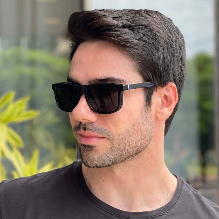 safine com br oculos 2 em 1 clip on masculino retangular preto e azul felippe 3