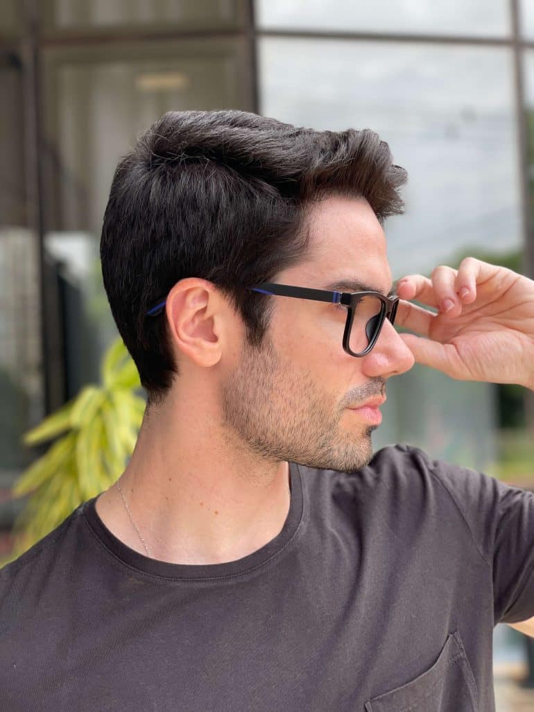 safine com br oculos 2 em 1 clip on masculino retangular preto e azul felippe 8