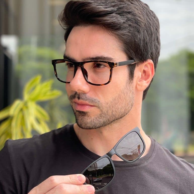 safine com br oculos 2 em 1 clip on masculino retangular preto e tartaruga felippe 8