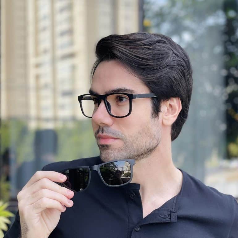 safine com br oculos 2 em 1 clip on masculino retangular preto felippe 2