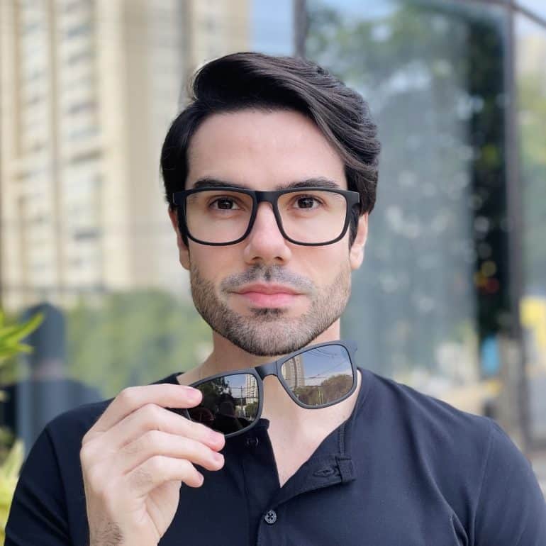 safine com br oculos 2 em 1 clip on masculino retangular preto felippe