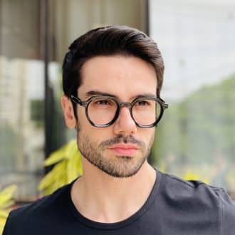 safine com br oculos de grau masculino hexagonal preto pedro 1