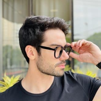 safine com br oculos de grau masculino hexagonal preto pedro 2