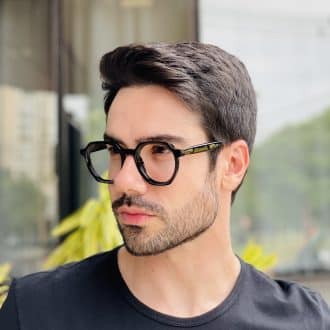 safine com br oculos de grau masculino hexagonal preto pedro 3