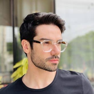 safine com br oculos de grau masculino hexagonal transparente pedro 2