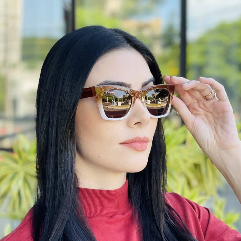 safine com br oculos de sol feminino gatinho marrom degrade laura 2