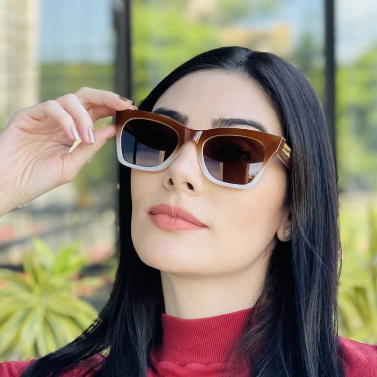 safine com br oculos de sol feminino gatinho marrom degrade laura 3