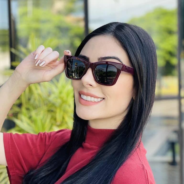safine com br oculos de sol feminino gatinho marsala laura