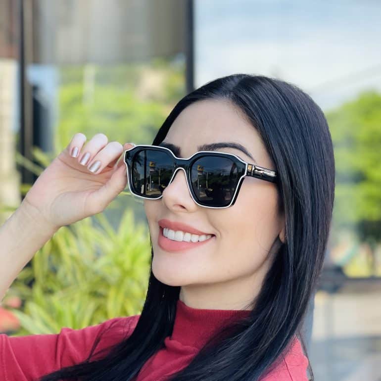 safine com br oculos de sol feminino quadrado preto valentina